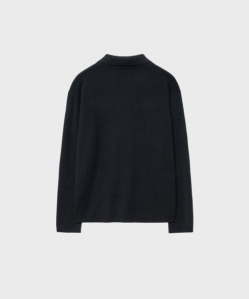 NOIRER(ノイア)の「レイヤードVネックポロニット(ブラック)(ニット/セーター・メンズ・その他・48/50/52)」の3枚目の写真