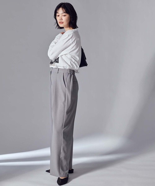 Gready Brilliant（グレディブリリアン）の「インタックセミワイドパンツ（その他パンツ・レディース・グレー/ベージュ・36/38）」の4枚目の写真