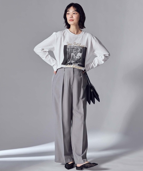 Gready Brilliant（グレディブリリアン）の「インタックセミワイドパンツ（その他パンツ・レディース・グレー/ベージュ・36/38）」の6枚目の写真