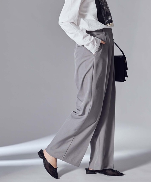 Gready Brilliant（グレディブリリアン）の「インタックセミワイドパンツ（その他パンツ・レディース・グレー/ベージュ・36/38）」の8枚目の写真