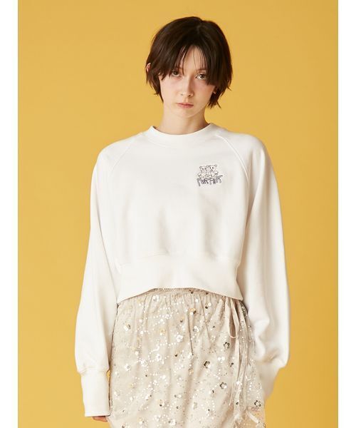 FURFUR（ファーファー）の「ファニーモチーフ刺繍スウェット（スウェット・レディース・オフホワイト/グレー/ライム・F）」の14枚目の写真