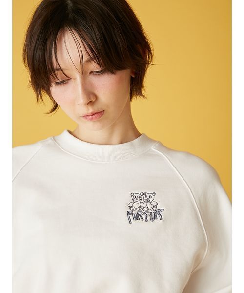 FURFUR（ファーファー）の「ファニーモチーフ刺繍スウェット（スウェット・レディース・オフホワイト/グレー/ライム・F）」の7枚目の写真