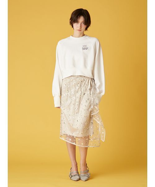 FURFUR（ファーファー）の「ファニーモチーフ刺繍スウェット（スウェット・レディース・オフホワイト/グレー/ライム・F）」の9枚目の写真