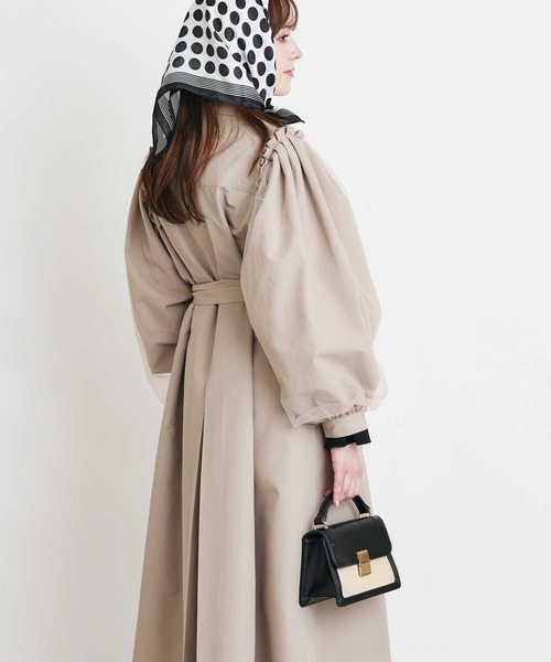 PICCIN(ピッチン)の「袖チュール重ねドレスコート(その他アウター・レディース・ベージュ/ブラック・M)」の2枚目の写真
