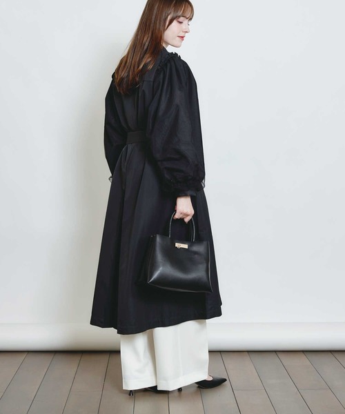 PICCIN(ピッチン)の「袖チュール重ねドレスコート(その他アウター・レディース・ベージュ/ブラック・M)」の6枚目の写真