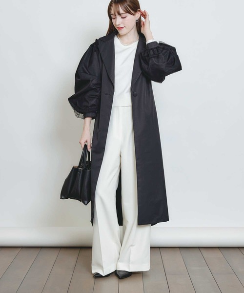 PICCIN(ピッチン)の「袖チュール重ねドレスコート(その他アウター・レディース・ベージュ/ブラック・M)」の10枚目の写真