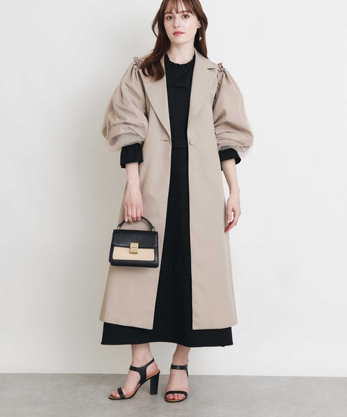 PICCIN(ピッチン)の「袖チュール重ねドレスコート(その他アウター・レディース・ベージュ/ブラック・M)」の20枚目の写真