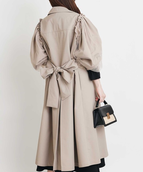 PICCIN(ピッチン)の「袖チュール重ねドレスコート(その他アウター・レディース・ベージュ/ブラック・M)」の18枚目の写真