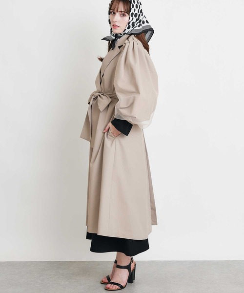 PICCIN(ピッチン)の「袖チュール重ねドレスコート(その他アウター・レディース・ベージュ/ブラック・M)」の13枚目の写真