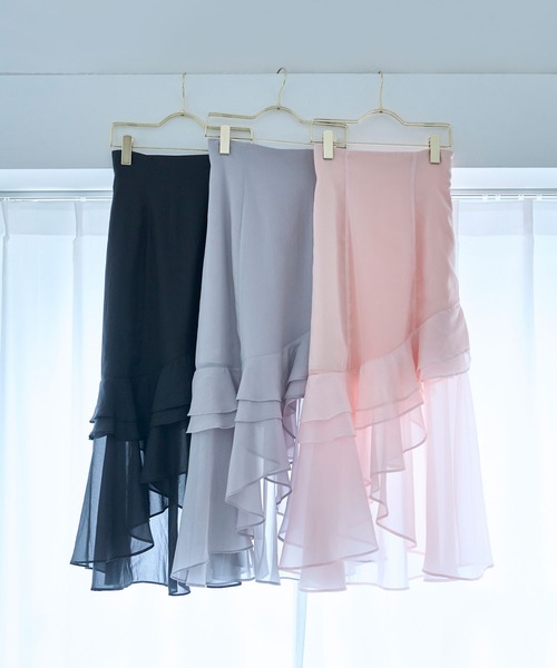 Rose Muse(ロゼミューズ)の「Organ irregularhem skirt(スカート・レディース・ピンク/グレー/ブラック・FREE)」の9枚目の写真