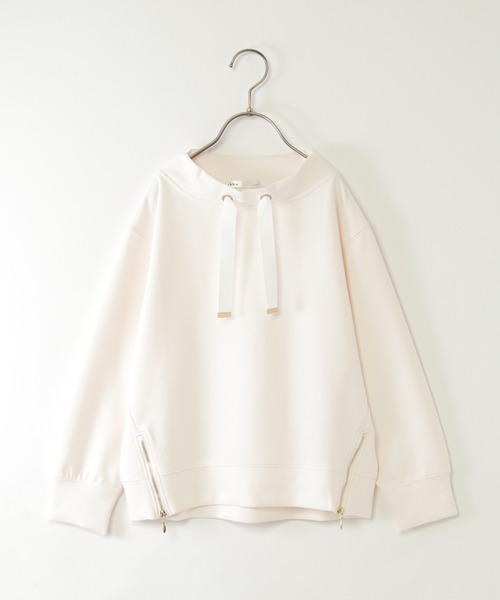 ikka(イッカ)の「【親子コーデ】カノコダンボールサイドジップスピンドルプルオーバー(120~160cm)(スウェット・キッズ・ミント/オフホワイト・160/150/140/130/120)」の2枚目の写真