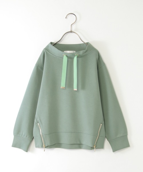 ikka(イッカ)の「【親子コーデ】カノコダンボールサイドジップスピンドルプルオーバー(120~160cm)(スウェット・キッズ・ミント/オフホワイト・160/150/140/130/120)」の1枚目の写真