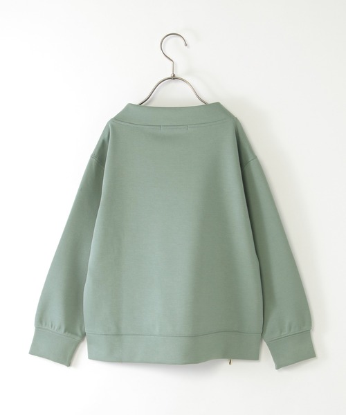 ikka(イッカ)の「【親子コーデ】カノコダンボールサイドジップスピンドルプルオーバー(120~160cm)(スウェット・キッズ・ミント/オフホワイト・160/150/140/130/120)」の4枚目の写真