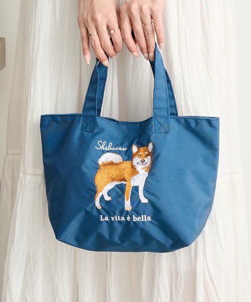SETUP7(セットアップセブン)の「【SETUP7】アニマル刺繍プチバッグ 犬/猫 ミヌエット/ベンガル/ラグラドール/ブルドッグ/シュナウザー/ハチワレ/シバイヌ/トイプー SNBD(トートバッグ・レディース・ブルー/チャコールグレー/グレー/グリーン/ベージュ系その他2/ベージュ/グレー系その他2/ネイビー・FREE)」の7枚目の写真