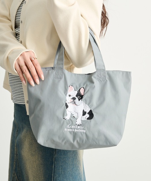 SETUP7(セットアップセブン)の「【SETUP7】アニマル刺繍プチバッグ 犬/猫 ミヌエット/ベンガル/ラグラドール/ブルドッグ/シュナウザー/ハチワレ/シバイヌ/トイプー SNBD(トートバッグ・レディース・ブルー/チャコールグレー/グレー/グリーン/ベージュ系その他2/ベージュ/グレー系その他2/ネイビー・FREE)」の12枚目の写真