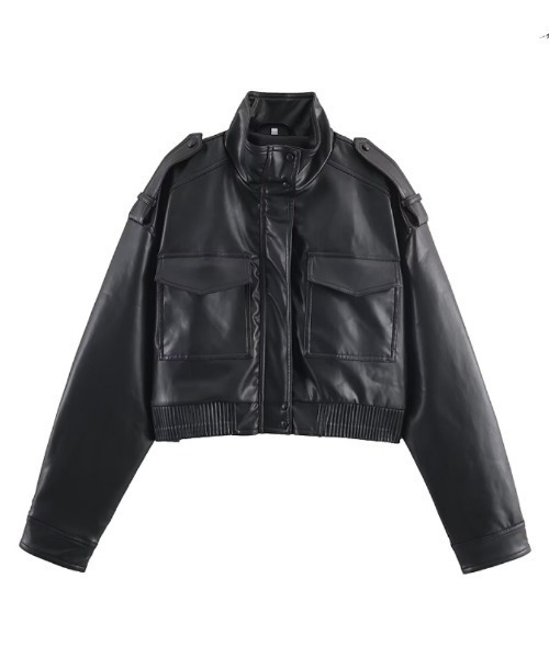 Ritzy(リッツィー)の「フェイクレザーライダースジャケット(ライダースジャケット・レディース・ブラック・LARGE/MEDIUM)」の2枚目の写真