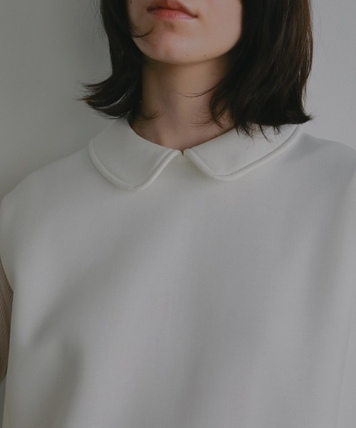 MANOF(マノフ)の「ROUND COLLAR POCKET ONE PIECE(ワンピース・レディース・ブラック/ホワイト・F)」の5枚目の写真