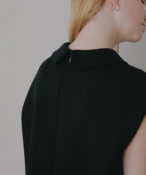 MANOF(マノフ)の「ROUND COLLAR POCKET ONE PIECE(ワンピース・レディース・ブラック/ホワイト・F)」の14枚目の写真