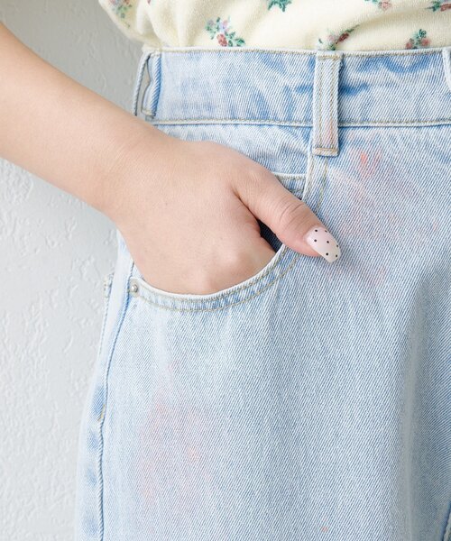 Kastane(カスタネ)の「【2026SSカタログ/2サイズ展開/低身長サイズ/ウエスト調節可】スプレーワイドデニムパンツ(デニムパンツ・レディース・ブラック/ブルー・1/0)」の20枚目の写真