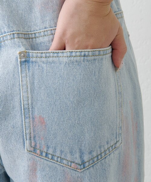 Kastane(カスタネ)の「【2026SSカタログ/2サイズ展開/低身長サイズ/ウエスト調節可】スプレーワイドデニムパンツ(デニムパンツ・レディース・ブラック/ブルー・1/0)」の21枚目の写真