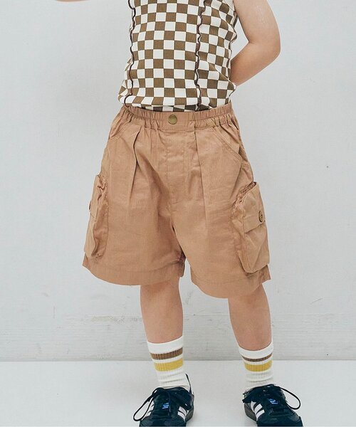 p.premier（ピードットプルミエ）の「BIGポケットワークハーフパンツ（その他パンツ・キッズ・カーキ/キャメル/チャコール・100/80/110/90/140/130/120）」の3枚目の写真