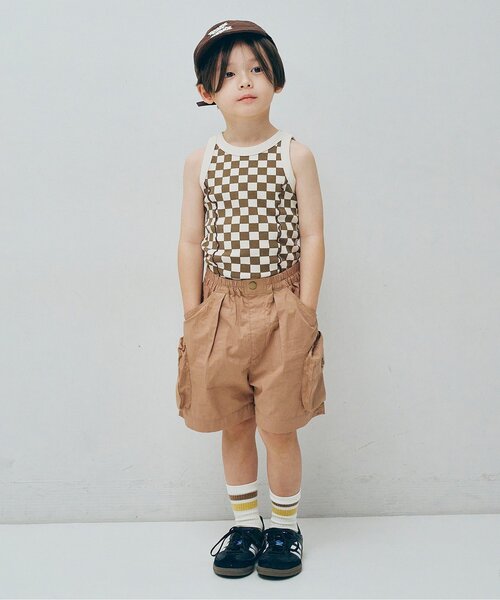 p.premier（ピードットプルミエ）の「BIGポケットワークハーフパンツ（その他パンツ・キッズ・カーキ/キャメル/チャコール・100/80/110/90/140/130/120）」の4枚目の写真