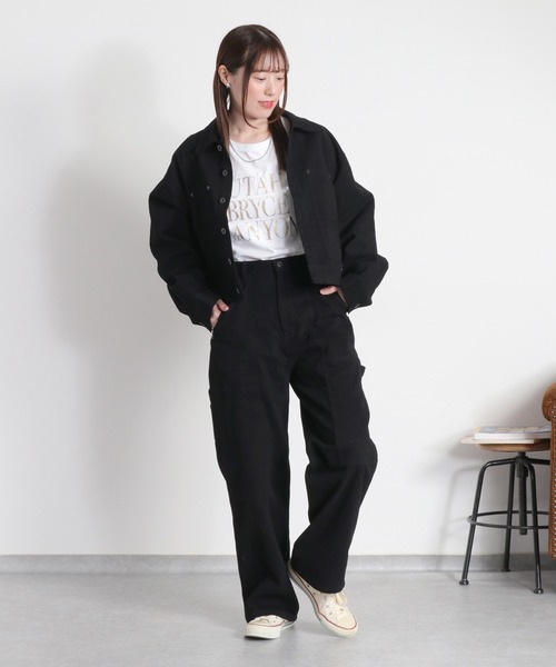 cepo（セポ）の「〈セットアップ対応可能〉刺繍ペインターデニムパンツ（デニムパンツ・レディース・オフホワイト/ブラック・S/L/M）」の3枚目の写真