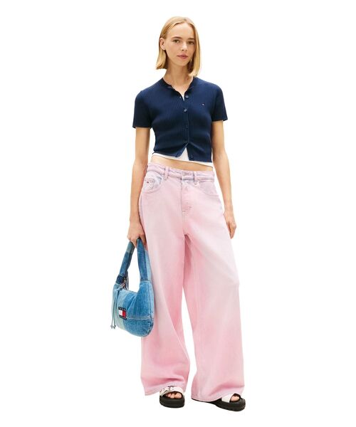 tommy jeans(トミー ジーンズ)の「エッセンシャルショートスリーブリブカーディガン(ニット/セーター・レディース・マルチ/ライトグレー系1・X-SMALL/SMALL/MEDIUM)」の4枚目の写真