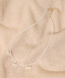 flower | ドリーミーリボンビーズネックレス(ネックレス)