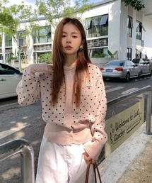 Ritzy（リッツィー）の「ドット柄 ニットカーディガン風トップス（カーディガン/ボレロ）」