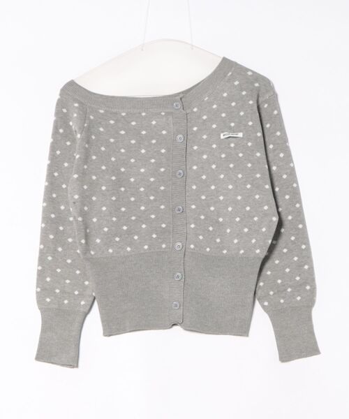 Ritzy(リッツィー)の「ドット柄 ニットカーディガン風トップス(カーディガン/ボレロ・レディース・ピンク/グレー・S/M/L)」の4枚目の写真