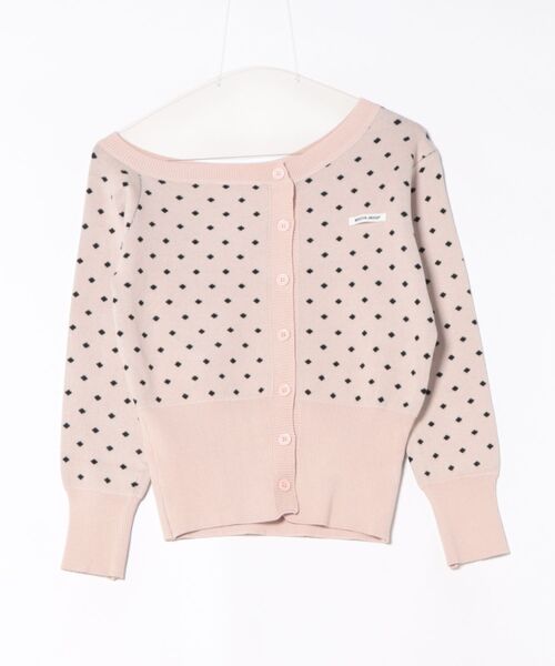 Ritzy(リッツィー)の「ドット柄 ニットカーディガン風トップス(カーディガン/ボレロ・レディース・ピンク/グレー・S/M/L)」の3枚目の写真