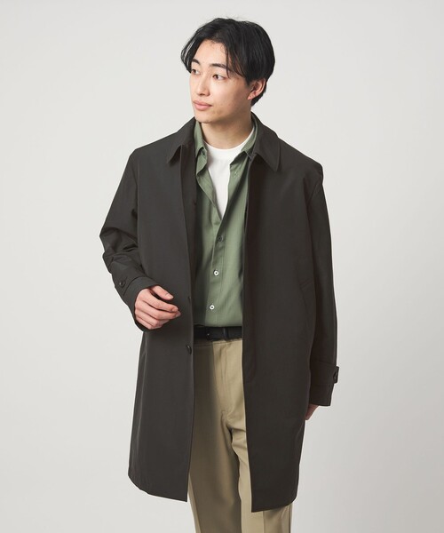 green label relaxing（グリーンレーベルリラクシング）の「A+ ミノテック スプリング バルカラーコート ステンカラーコート -撥水・防風・透湿-（ステンカラーコート・メンズ・ブラック/オリーブ・S/M/L/XL）」の2枚目の写真