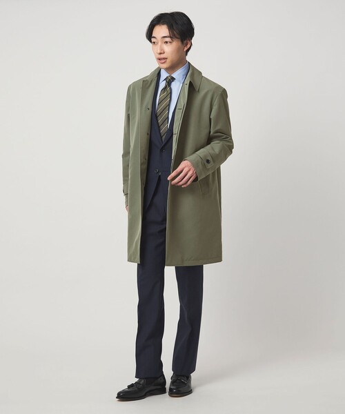 green label relaxing（グリーンレーベルリラクシング）の「A+ ミノテック スプリング バルカラーコート ステンカラーコート -撥水・防風・透湿-（ステンカラーコート・メンズ・ブラック/オリーブ・S/M/L/XL）」の4枚目の写真