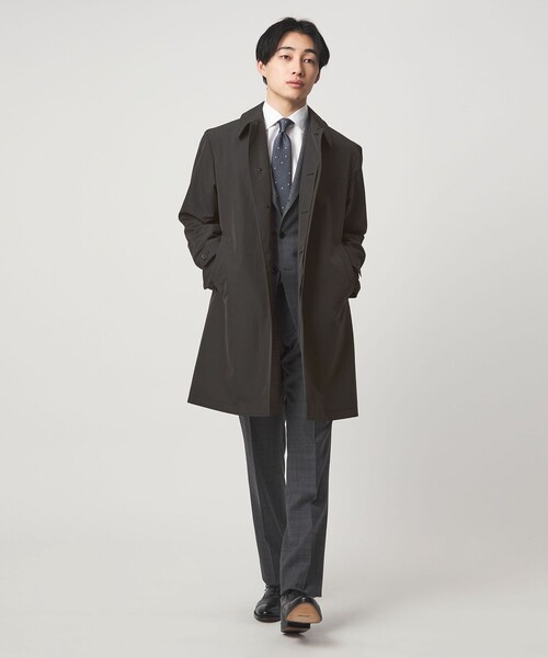 green label relaxing（グリーンレーベルリラクシング）の「A+ ミノテック スプリング バルカラーコート ステンカラーコート -撥水・防風・透湿-（ステンカラーコート・メンズ・ブラック/オリーブ・S/M/L/XL）」の9枚目の写真