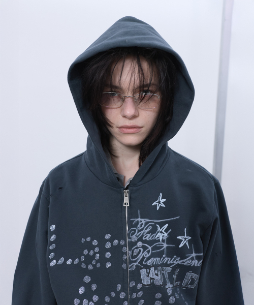 LCDC TM（エルシーディーシーティーエム）の「PRINTED HOOD ZIP-UP (GREY)（パーカー・レディース・その他・OS）」の8枚目の写真