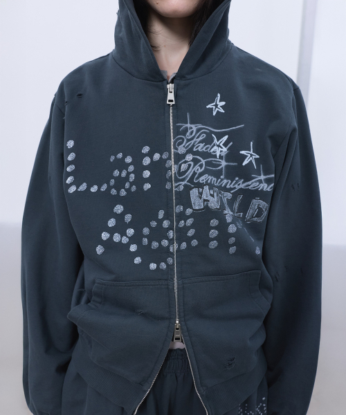 LCDC TM（エルシーディーシーティーエム）の「PRINTED HOOD ZIP-UP (GREY)（パーカー・レディース・その他・OS）」の9枚目の写真