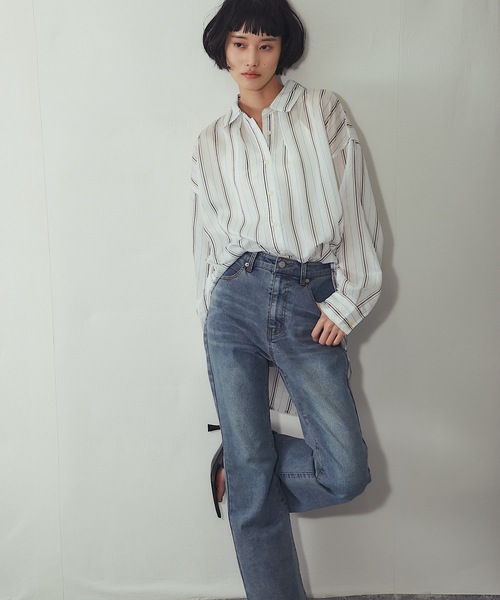 ANOTHER S(アナザーエス)の「ストレッチフレアデニムパンツ(デニムパンツ・レディース・ブルー系3/ブルー系1/ブラック/ブルー系2/ブルー系4・S/M/L)」の14枚目の写真