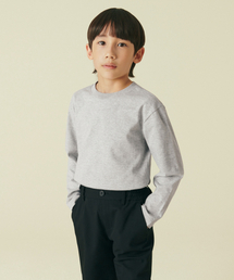 リラックスドクルーネック長袖Tシャツ[ミディアムグレー]