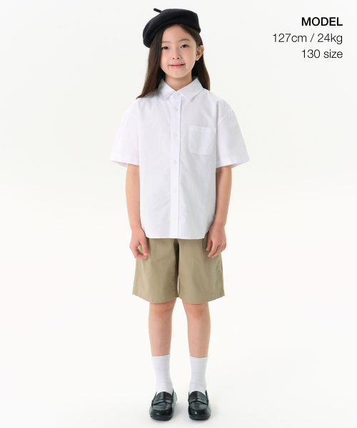 MUSINSA STANDARD KIDS（ムシンサスタンダードキッズ）の「オーバーサイズオックスフォード半袖シャツ[ホワイト]（シャツ/ブラウス・レディース・その他・110/120/130/140/150/160）」の10枚目の写真
