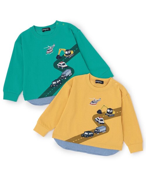 kladskap(クレードスコープ)の「乗り物と道路長袖Tシャツ(Tシャツ/カットソー・キッズ・イエロー/グリーン・80cm/130cm/120cm/110cm/100cm/90cm)」の10枚目の写真