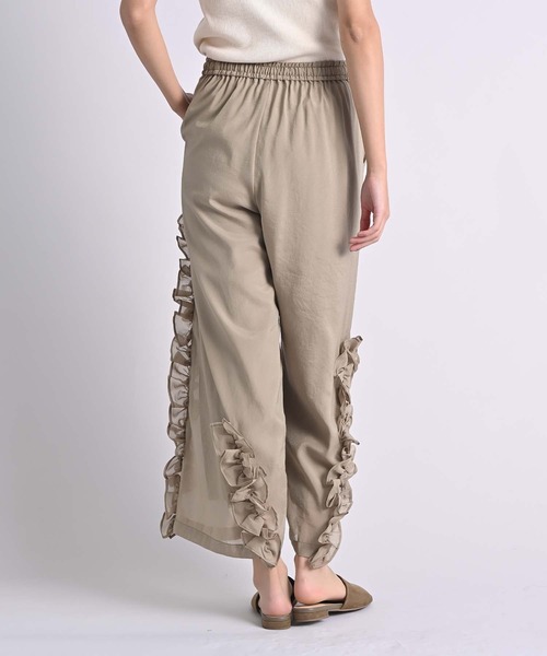 Anside（アンサイド）の「オーガンジーフリルラインパンツ（その他パンツ・レディース・ブラック/ベージュ・M）」の8枚目の写真