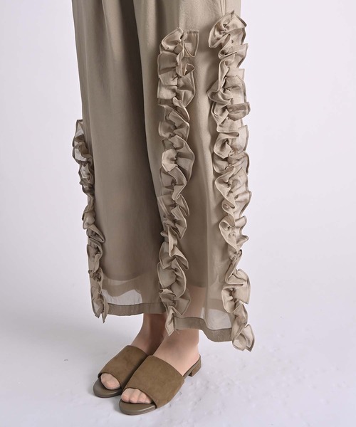 Anside（アンサイド）の「オーガンジーフリルラインパンツ（その他パンツ・レディース・ブラック/ベージュ・M）」の14枚目の写真