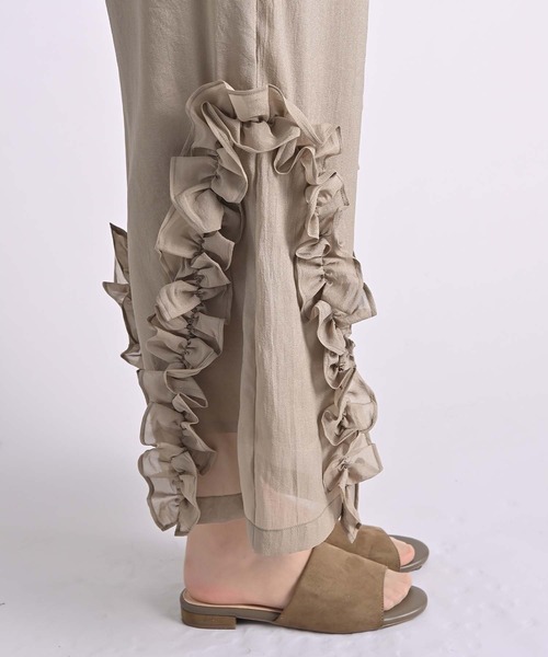 Anside（アンサイド）の「オーガンジーフリルラインパンツ（その他パンツ・レディース・ブラック/ベージュ・M）」の15枚目の写真