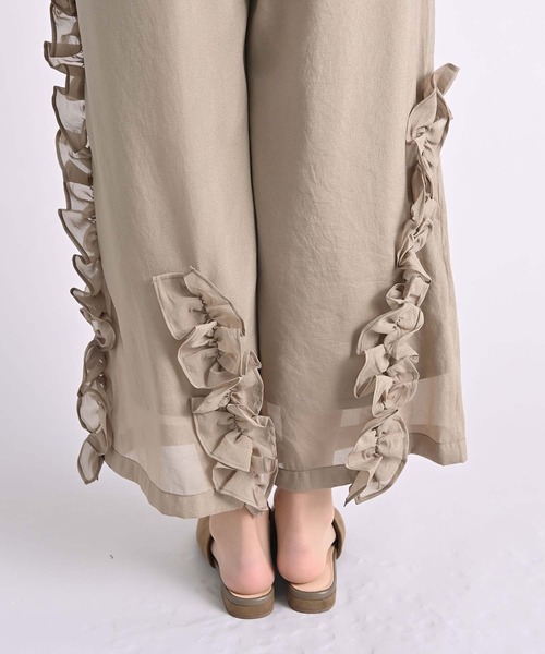 Anside（アンサイド）の「オーガンジーフリルラインパンツ（その他パンツ・レディース・ブラック/ベージュ・M）」の16枚目の写真