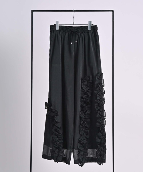 Anside（アンサイド）の「オーガンジーフリルラインパンツ（その他パンツ・レディース・ブラック/ベージュ・M）」の19枚目の写真
