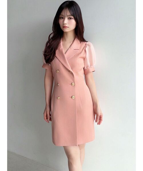 RESEXXY（リゼクシー）の「レースアップスリーブシアーワンピース（ワンピース・レディース・オレンジ/ホワイト/ブラック・FREE）」の5枚目の写真