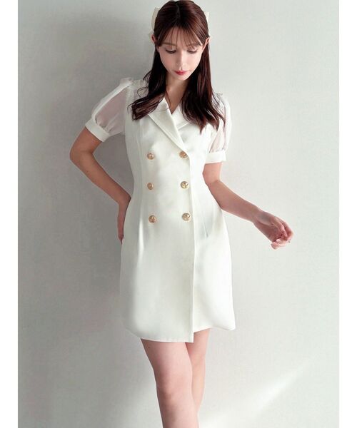 RESEXXY（リゼクシー）の「レースアップスリーブシアーワンピース（ワンピース・レディース・オレンジ/ホワイト/ブラック・FREE）」の10枚目の写真