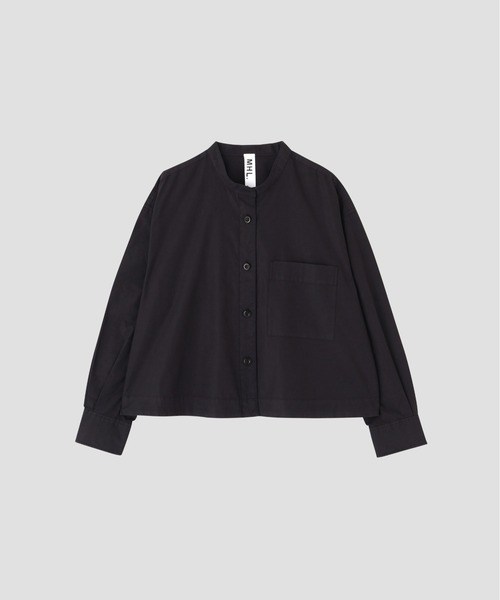 MHL.（エムエイチエル）の「COTTON RAMIE POPLIN（シャツ/ブラウス・レディース・ブラック/ライトグレー・2/1）」の6枚目の写真