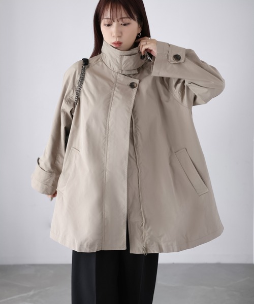 Riberry（リベリー）の「ミドル丈スタンドカラートレンチコート（トレンチコート・レディース・アイボリー/ブラック/ベージュ・MEDIUM）」の18枚目の写真